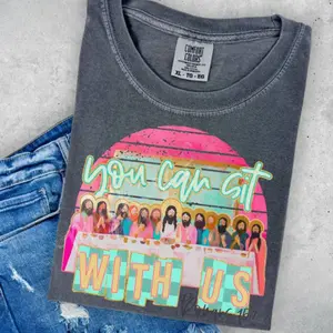 Comfort Colors You Can Sit With Us Shirt, Trendy Women's Religious T-shirt, Jesus Tee