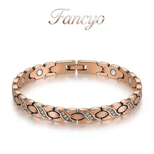 Fancyo Pure Copper Cuff - Sleek Magnetic Fashion Bracelet with Adjustment Tool - Timeless Jewelry Gift for Family