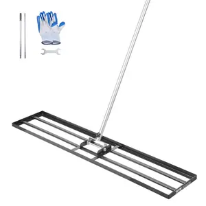 Summervibes VEVOR Lawn Leveling Rake, Lawn Leveler with 83.9 in Handle, 48x10 in Ground Plate, Rust-Resistant Carbon Steel Soil Leveler, 2 Heights Adjustable, Effort Saving Lawn Leveling Tool for Yard Golf Court