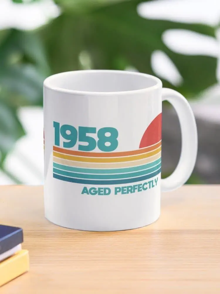 Born in 1958 Vintage Retro Sunset 66th Birthday Coffee Mug