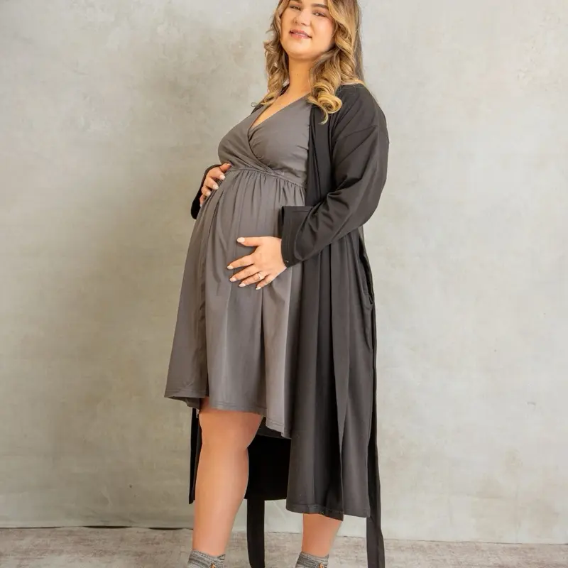 Baby Bliss 3-in-1 Labor, Delivery & Nursing Gown – Vara (Sleeved Gown)