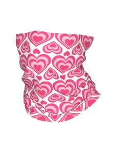 1 Piece Hearts and Geometrics Valentine's Day Bandana Neck Cover Bicycle Face Mask Hiking Unisex Adult Windproof