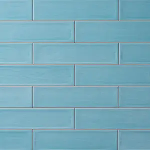 Chanelle Scuba Blue 3x12 Glossy Ceramic Tile Sample