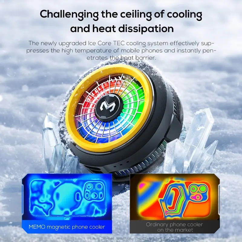 Phone Magnetic Cooler, Semiconductor Cooling Pad, Ultra-Light Silent Design, Ideal for iPhone & Android, Gaming & Live Streaming, Mobile Phone Cooler