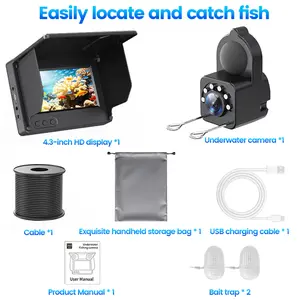XHJ Underwater HD Fishing Camera with 4.3-inch Screen - Waterproof Fish Finder for Aquariums and Outdoor Fishing Gear - Fishing Tackle and Equipment - The Perfect Summer Gift for Anglers, Mother's Day Gift