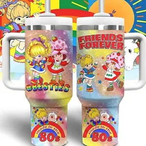 Strawberry Shortcake And Rainbow Brite Cartoon Custom Cup 40 oz 20 oz Tumbler With Handle