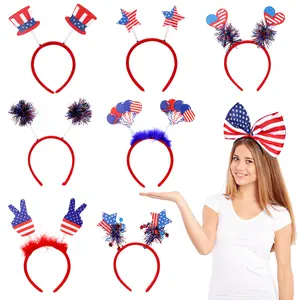 12 Pcs/Set World Cup,Independence Day decorations headbandheadband headband, US National Daycelebration party photo props, flag stripes,headband accessories
