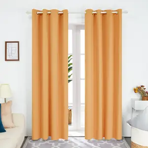 Deconovo 2 Panel Blackout Curtain Thermal Insulated Window Curtain for Room Darkening(52 Inch Width, 8 Grommets)