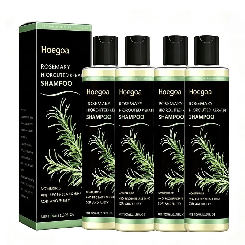 【BUY 2 GET 2】Organic Rosemary Fresh Keratin Hair Growth Shampoo with Caviar & Vitamin C - Alcohol-Free, Dandruff & Itch Relief, Oil Control, Frizz & Flyaway Taming, Glossy Haircare for Adults (Contains Neither Harmful Additives)