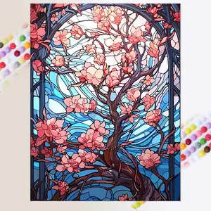 Flower Tree Pattern DIY Diamond Arts Colorful Painting Kit without Frame, 5D Diamond Arts Colorful Painting Kit, Wall Art Decor for Home Bedroom, Diamond Painting Kits