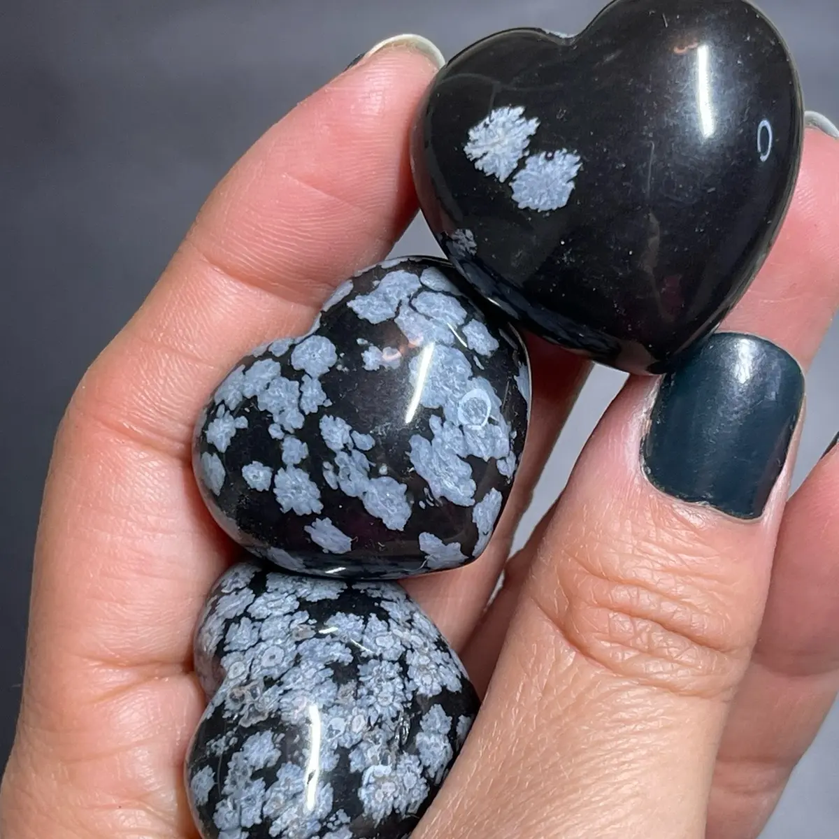 Snowflake Obsidian Heart
