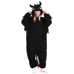 Unisex Cute Dragon Animal Onesie Pajamas – Long sleeve, comfy fabric for loungewear/sleepwear.Perfect for costume, party role-play; also a sweet gift.Available as couple set, blending cuteness with all-day coziness.
