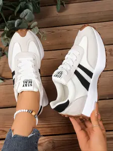 Women's Comfortable Lace-Up Sports Shoes, Lightweight Multi-Functional Casual Shoes, All-Season Wear, Anti-Slip Rubber Sole, Outdoor Sports Sneakers, Fashion Athletic Sneaker, Stylish Sneakers, All Seasons Sneakers