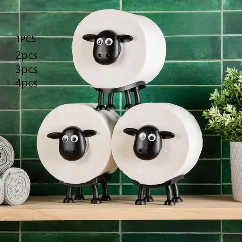 Sheep Cute Animal Paper Towel Holder, Humorous Standing Bathroom Tissue Rack, Fun Toilet Decoration, Mother's Day Christmas Gift