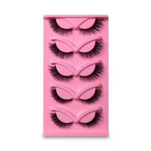 5 Pairs Thin Natural False Eyelashes, DD Curl 13-15mm, Non-Toxic Solid Form, Enhance Eyes Naturally, Doll Style Lashes