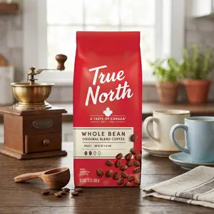 Whole Bean Original Medium Roast Coffee 100% Arabica Beans 12 Ounce Bag for Home Brewing & Beverage Flavor