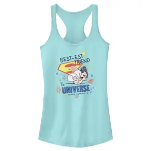 Juniors Womens DC League of Super-Pets Cartoon Best-est Friend in the Universe Racerback Tank Top