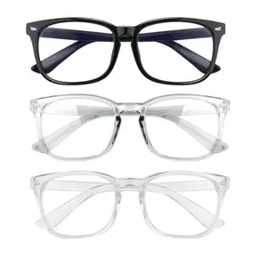 2025 Computer Square-framed Glasses for Men Women Clear Gaming Lenses Blue Light Protection Fashion Eyewear Comfortable Wear Daily & Outdoor Use - Silicon