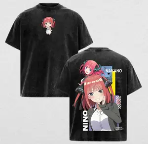 Nino Nakano Quintessential Quintuplets Anime Vintage Washed Graphic T-Shirt | Heavyweight Premium Cotton Streetwear Tee | Perfect Gift for Anime Fans, Otaku Waifu Merch