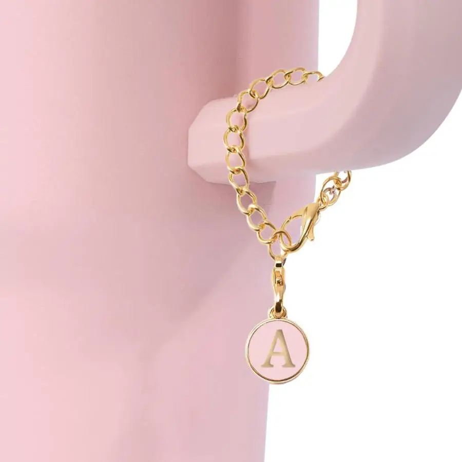 Letter Charm for Stanley Cup, 1 Count Personalized Charm for Stanley Tumbler Decor, Name ID Initial Letter Handle Charm for School Office Outdoor Spor