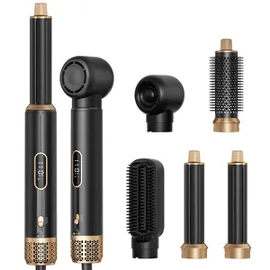 AURA 5-in-1 Dual Voltage Air Wrap Styler - Professional High-Speed Dryer Brush & Auto-Wrap Curler Set, Travel-Friendly Multistyler for All Types & Lengths, Creates Smooth Curls, Hair Curler