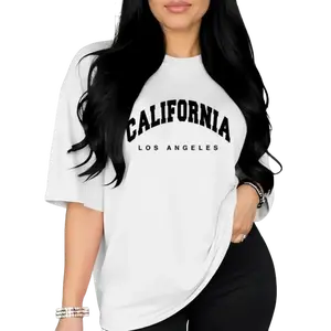 Women's Casual Sport T-Shirt - California Los Angeles Graphic Print, Round Neck Summer Top, Relaxed Fit for Gym, Lounge & Casual Attire, Gym Casual Wear | Relaxed Fit Shirt | Lightweight Fabric, Ladies T Shirts