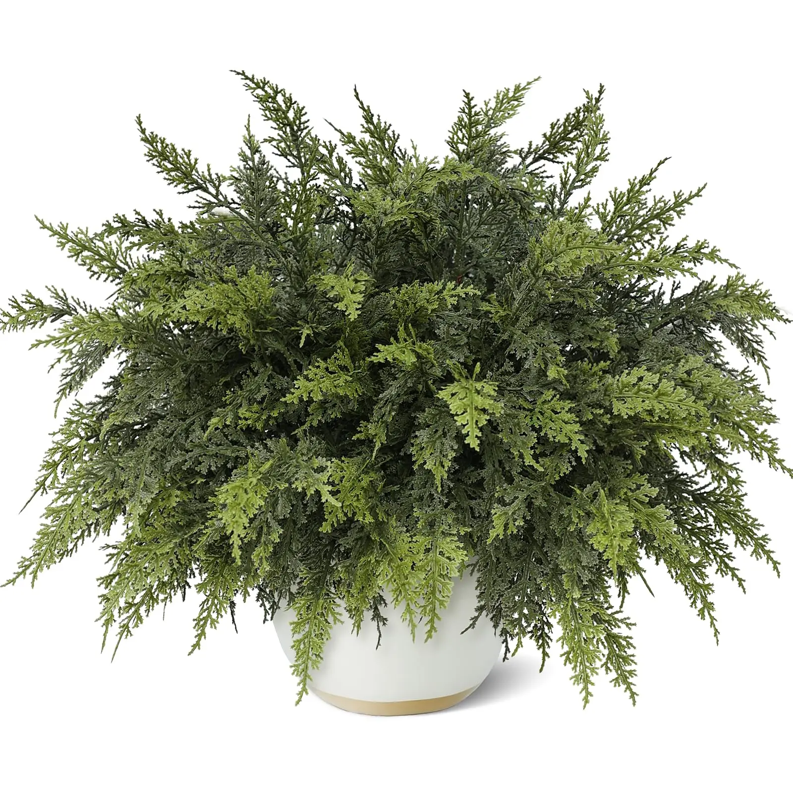 18 Inch Realistic Touch Cedar Branches Set of 12, Artificial Christmas Cedar Branches, Fake Plant Stems for Vases DIY Crafts Wreaths Home Decor, Fake Indoor Plants
