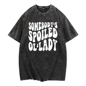 Somebody's Spoiled Ol'lady Shirt, Spoiled Wife Vintage washed cotton T-shirt, Unisex T-Shirt, Gifts For Her Women Birthday, Short Sleeve Shirt Top Fit Cotton Womenswear