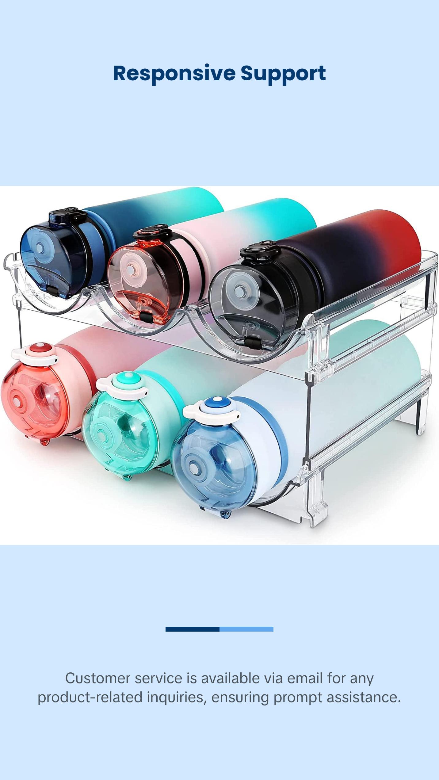 Water Bottle Organizer for Cabinet, Water Bottle Storage Organizer, 2 Packs Water Bottle Storage Rack, Water Bottle Holder for Cabinet, Stackable Water Bottle Storage Rack