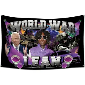 World War Lean Flag 3x5 Ft Funny Banner For Parade Breeze College Dorm Room Man Cave Outdoor Parties Decor Colorful Decoration