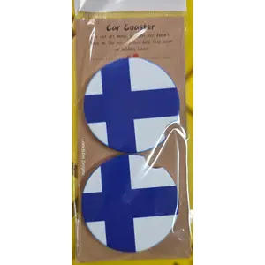 Finnish Flag Car Coaster Set