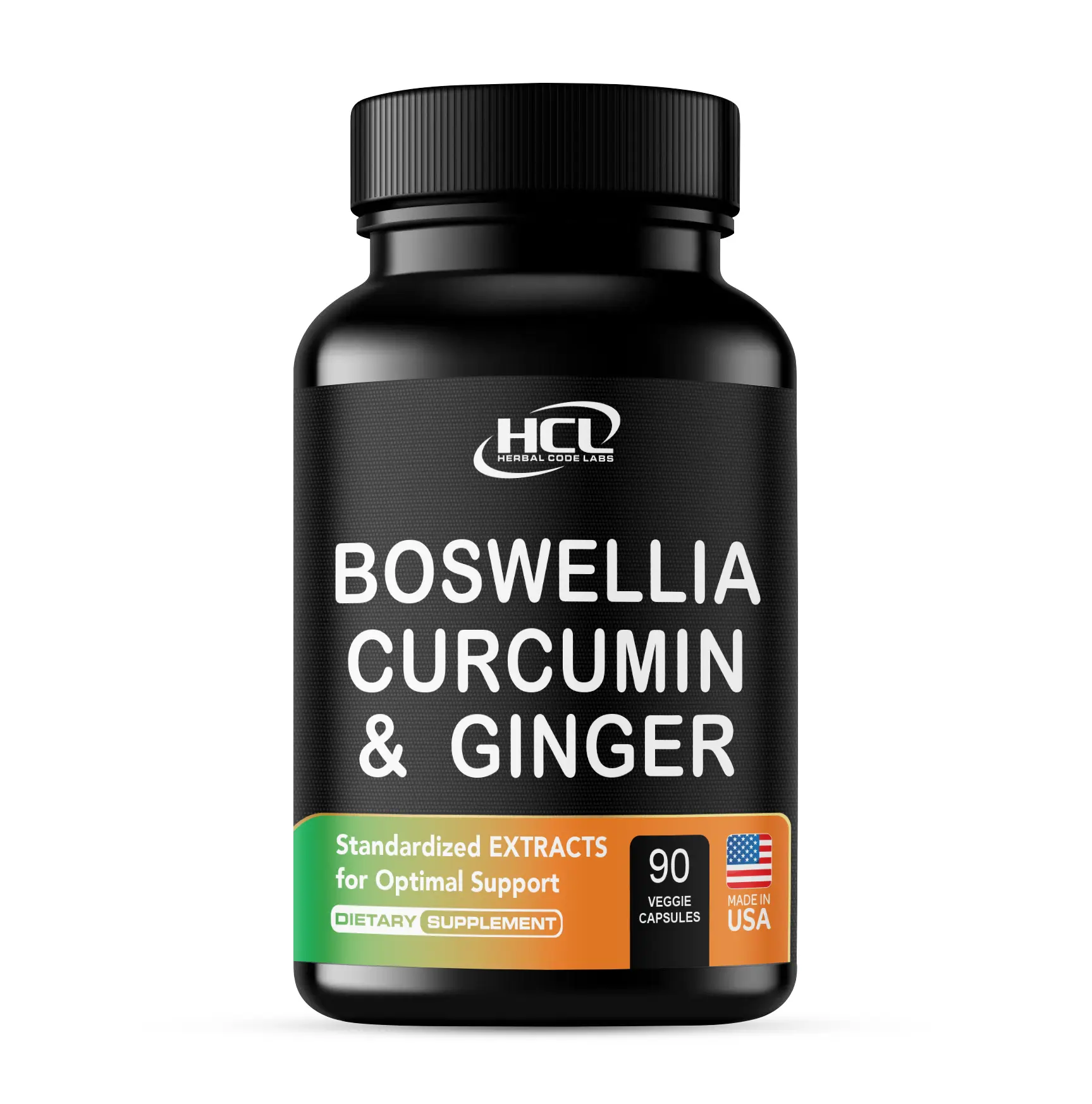 HCL Herbal Code Labs Boswellia Curcumin Ginger Extracts - Standardized 90 Veggie Capsules for Joint Comfort Flexibility & Mobility Support