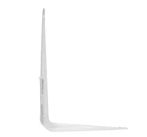 (4 pack) 6" x 8" White Steel Shelf Bracket with Pre-Drilled Holes for Easy Installation Compact Design Supports Up to 25 lbs per Bracket