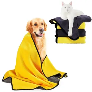 Microfiber Dog Towel Large Super Absorbent Thick Cat Dog Bath Towel Bathrobe Soft Dogs Blankets Quick-drying Pet Bath Towels