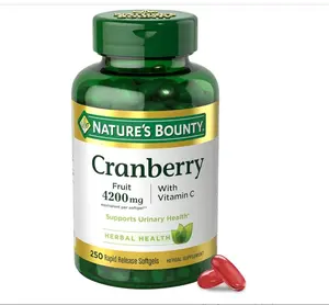 Nature's Bounty Cranberry Pills for Women Urinary Tract Health, Cranberry Supplements with Concentrate & Vitamin C, 250 Softgels (Pack of 1)