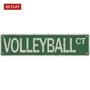 Metal   Sign Volleyball Ct Street Sign Vintage Rustic Retro Room Bedroom Decor 4x16 Inch