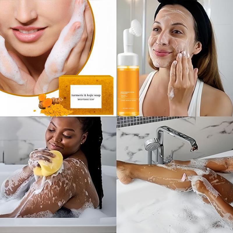 Turmeric Soap for Face & Body, Natural Brightening Cleansing Bar, Gentle Moisturizing Bath Soap for All Skin Types, Perfect Gift