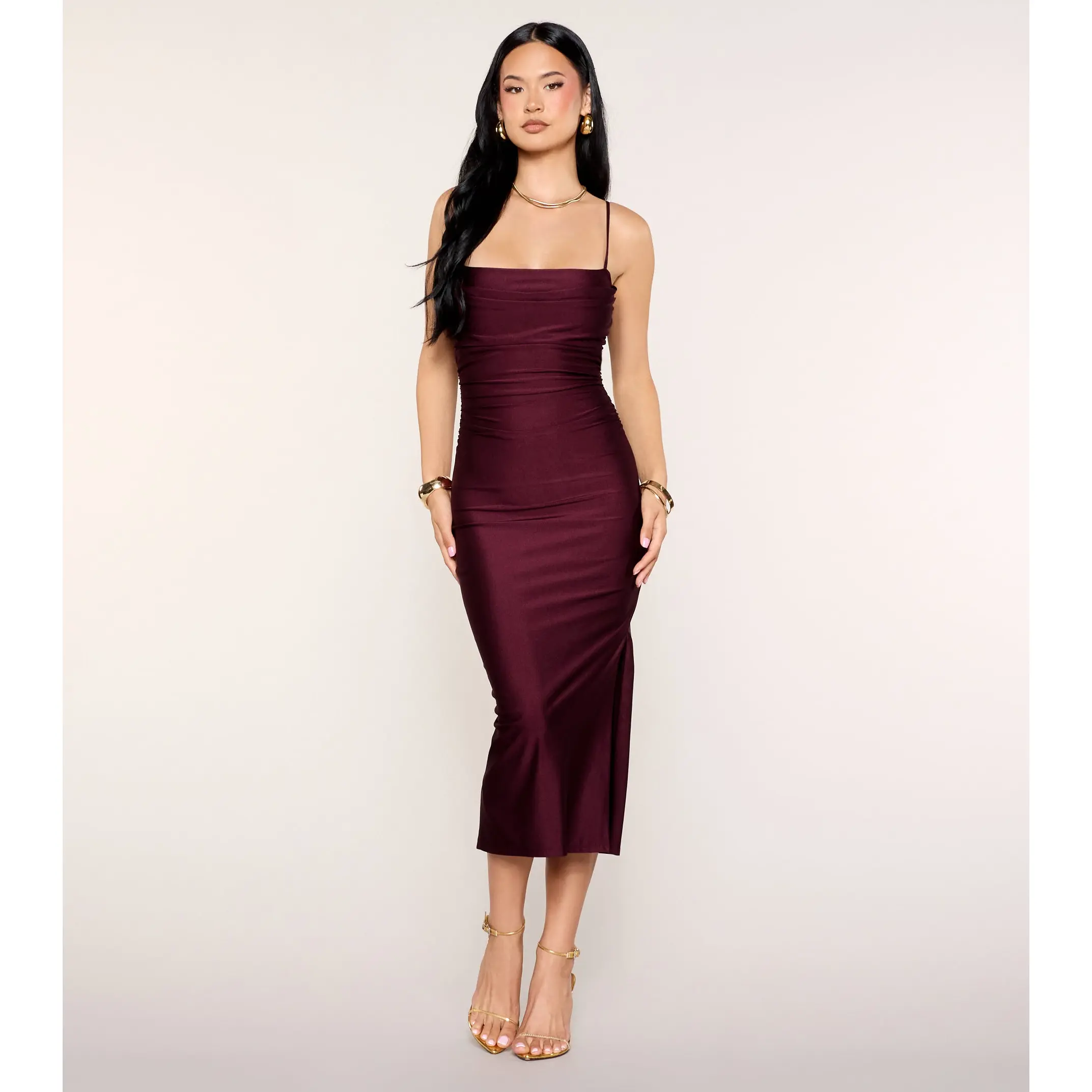 Slit Appeal Bodycon Midi Dress