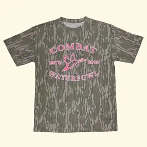 Pink Combat Waterfowl Mossy Oak Washed Out Camo Tee Mossy Oak Camo, Original Bottomland Short Sleeve Camo Shirt, Hunting Shirt, 3D T-shirt