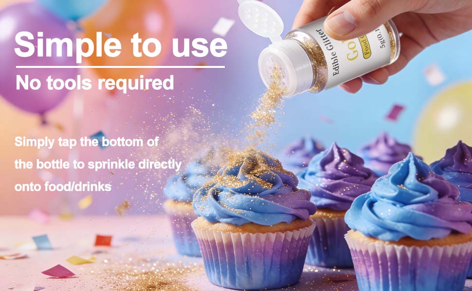 10 Edible Glitter Set 5g/Bottle Food Grade for Drinks Wine Cakes Strawberries Christmas Birthday Holiday Decor Gift Food-Grade Certified Cupcake Brownies Decoration Buttercream Creamy Baked
