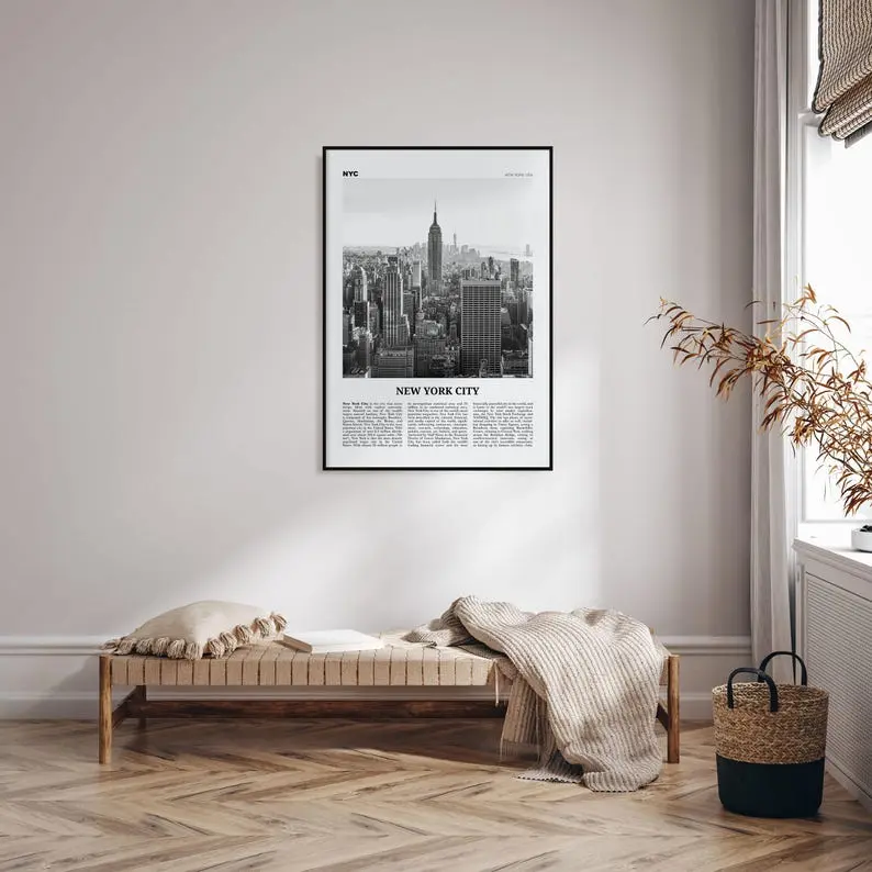Black and White New York City Print, NYC Wall Art Poster, New York Photography, Artistic Ornaments, Room Decor Decoration