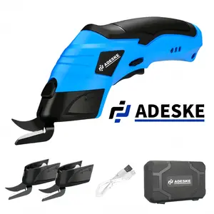 ADESKE Cordless Electric Scissors 3.7V USB Rechargeable, suitable for cutting fabrics, cardboard, carpets, etc., handheld cutting tool, household cutting tool.