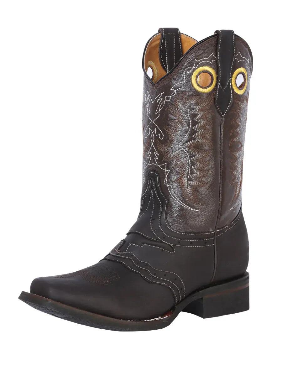 El General Men's Top-Grain Leather Western Cowboy Boot - Crazy Dark Brown, Style 33311, Pointed Toe, Lace-Up