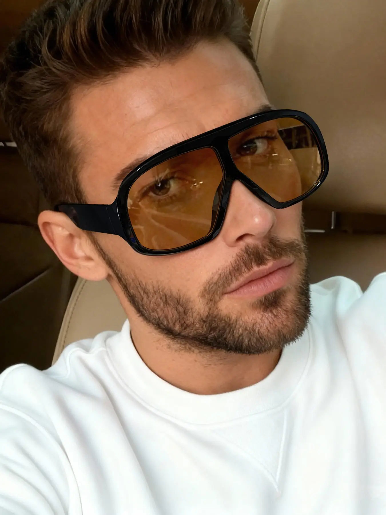 Men's Pilot Style Large Frame Froggy Sunglasses, Unique Personality Casual Uv100 Protection, Uv Protective Sunglasses, Perfect for Outdoor Travel Party Accessories, Trendy Styling Fashionable Cool Casual Sunglasses