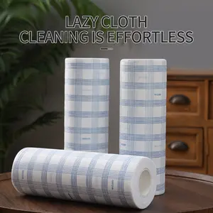 Disposable multi-purpose, kitchen lazy rag, thickened, 12" x 16" washable, printed, wet and dry, cleaning dishes, non-stick oil, scouring pad, tear-away microfiber towel, Household Items Wiping Cloth