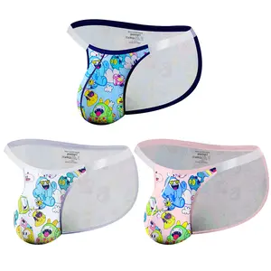 Men's High-Cut Triangle Briefs Sexy Butt-Hugging Low-Waist Transparent Waistband Sports Underwear