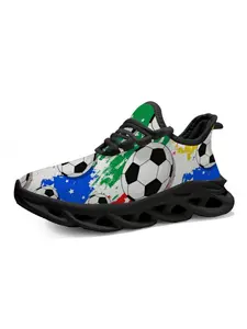 Adult Vibrant Tie-Dye Print Tough Elastic Woven Competitive Football Style Casual Athletic Sneakers, Skin-Friendly Mesh High Elastic Shock-Reducing Sole, Anti-Slip Stable, Daily Casual Wear Outdoor Light Travel