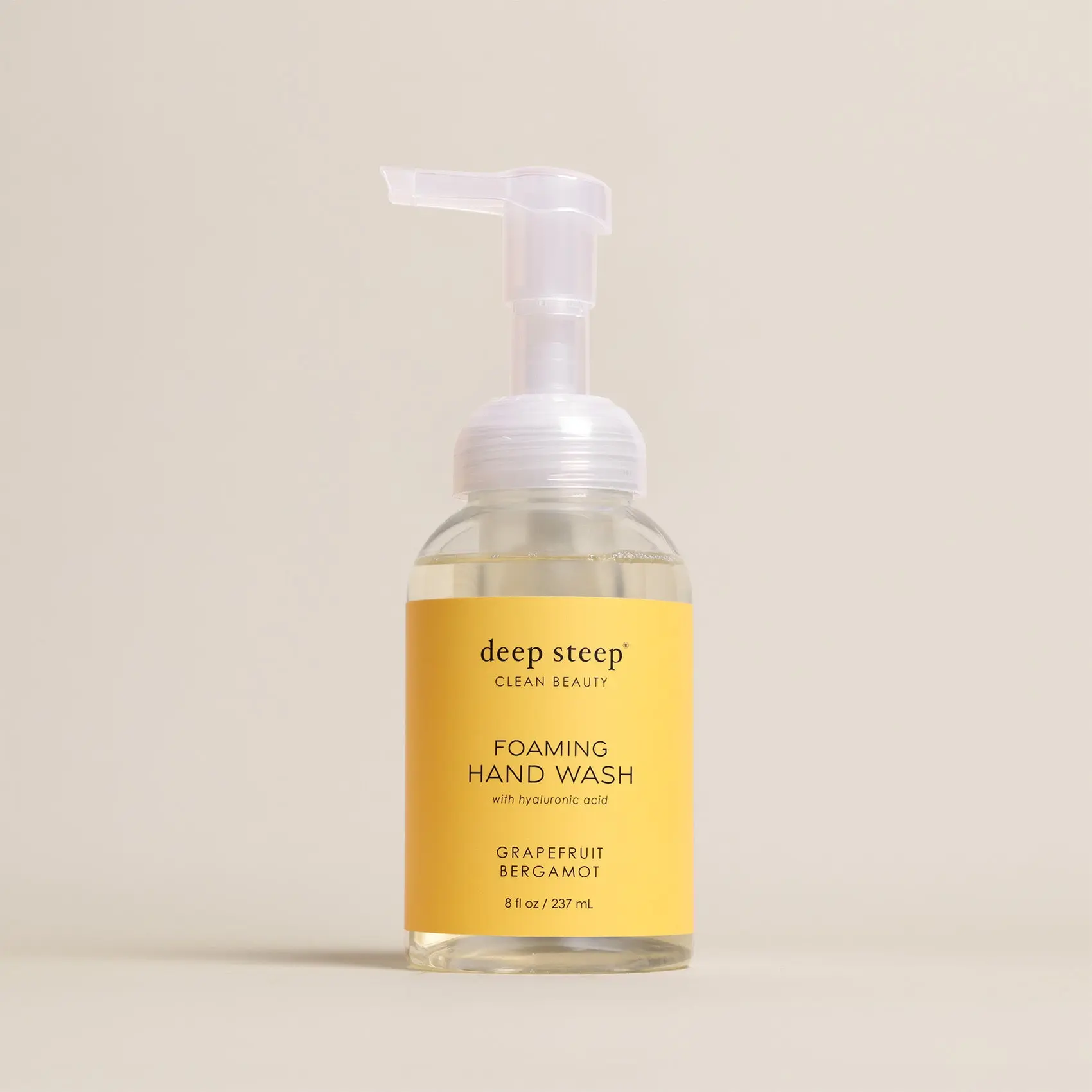 Deep Steep Organic Foaming Hand Wash - Grapefruit Bergamot Scent, Plant-Based, Calming, Cleansing, Moisturizing, Smooth, Hyaluronic Acid-Infused, 20ml
