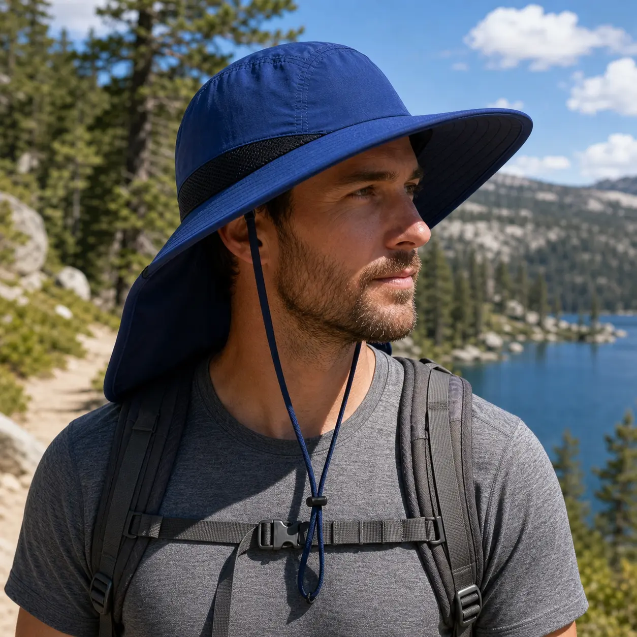 Spring/Summer Fisherman's Hat Detachable Outdoor Fishing Face Covering Neck Protection Sun Hat