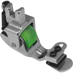 T351 Adjustable Width Downward Folding Hemming Curling Presser Foot with Roller for Industrial Sewing Machine Part (Rubber Wheel)